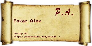 Pakan Alex névjegykártya